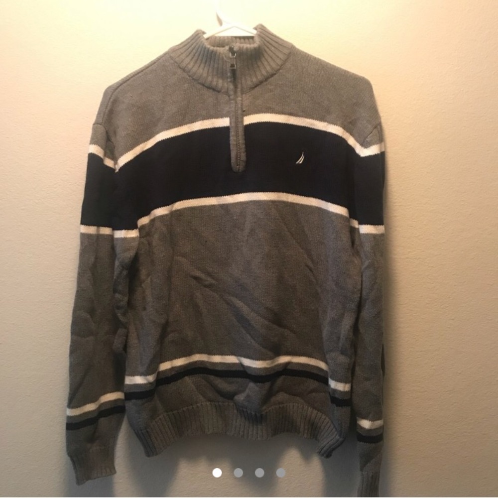 Half-zip turtle neck sweater